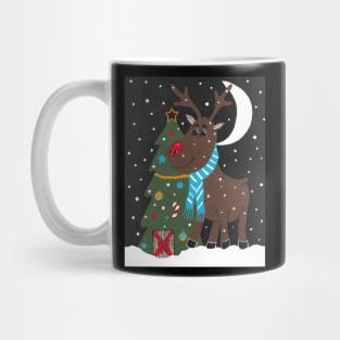 CHRISTMAS Reindeer Merry Christmas Acrylic Painting Mug